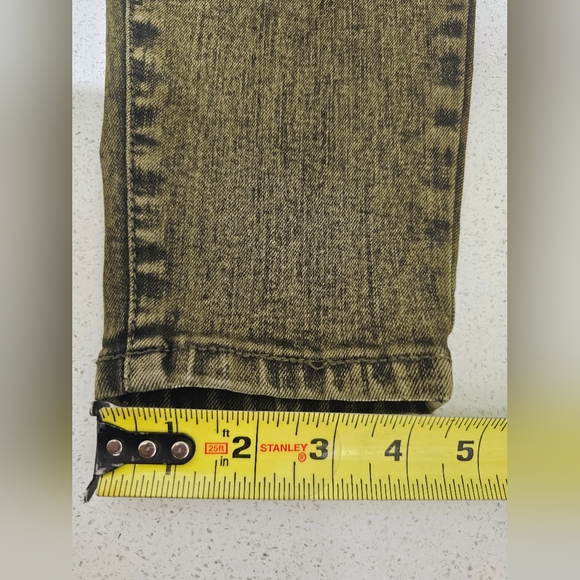 Logo By Lori Goldstein GREEN Acid Wash Pull-on Slim Leg Denim Pants - Picture 11 of 12